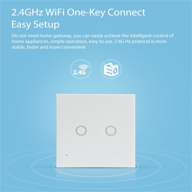 NEO NAS-SC02W Wireless WiFi EU Smart Light Control Switch 2Gang Eurekaonline