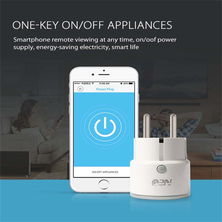 NEO NAS-WR01W WiFi EU Smart Power Plug,with Remote Control Appliance Power ON/OFF via App & Timing function Eurekaonline