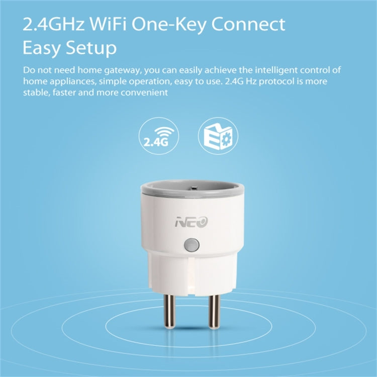 NEO NAS-WR01W WiFi EU Smart Power Plug,with Remote Control Appliance Power ON/OFF via App & Timing function Eurekaonline