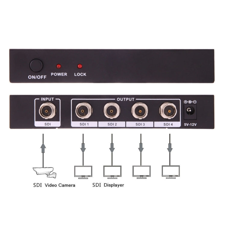 NEWKENG S114 SDI / HD-SDI / 3G-SDI 1X4 Splitter Video Adapter Eurekaonline