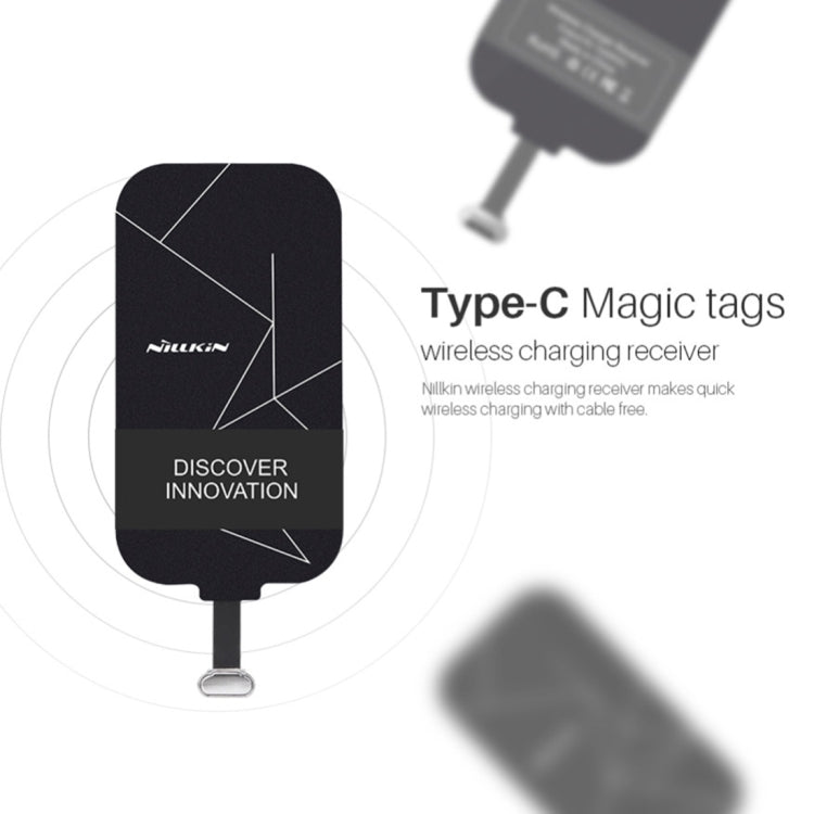 NILLKIN Magic Tag QI Standard Wireless Charging Receiver with USB-C / Type-C Port(Black) Eurekaonline