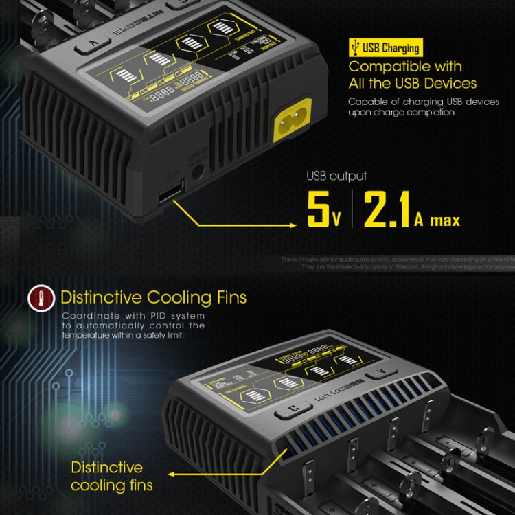 NITECORE 4-Slot Smart LCD Fast Charger, Model: SC4 Eurekaonline