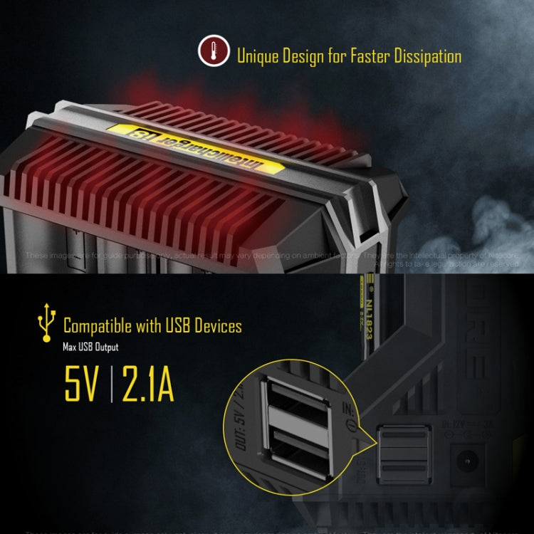 NITECORE 8-Slot High-Power Fast Lithium Battery Charger, Model: I8 Eurekaonline