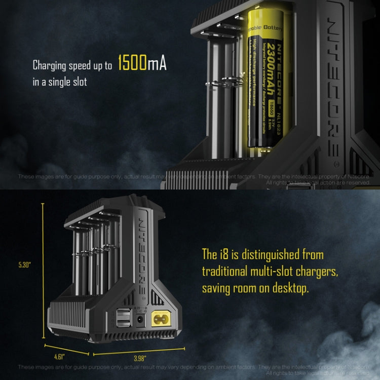 NITECORE 8-Slot High-Power Fast Lithium Battery Charger, Model: I8 Eurekaonline