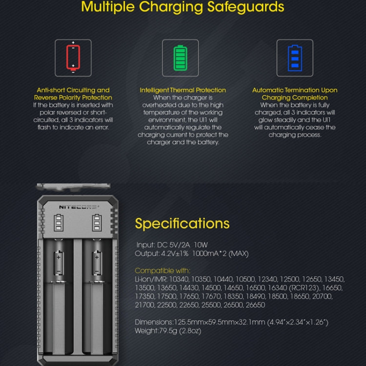 NITECORE Dual Slot Smart Charger(UI2) Eurekaonline