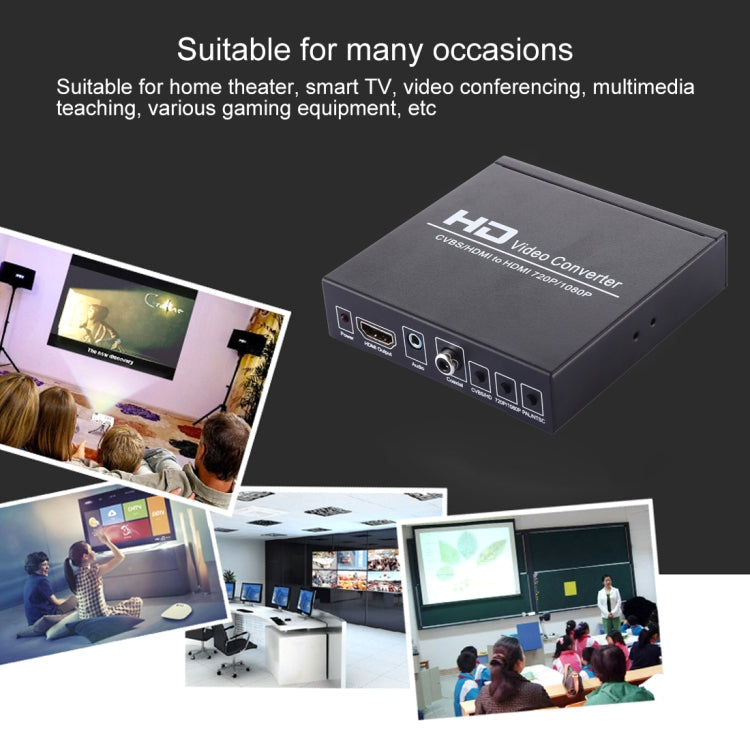 NK-8A AV + HDMI to HDMI HD Video Converter(Black) Eurekaonline