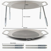 NOBANA Outdoor BBQ Pan Camping Stainless Steel Frying Pan, Style: BBQ Pan+Stand+BBQ Net+Hemp Rope Eurekaonline