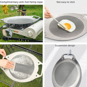 NOBANA Outdoor BBQ Pan Camping Stainless Steel Frying Pan, Style: BBQ Pan+Stand+Hemp Rope Eurekaonline