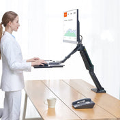 NORTH BAYOU NB40 Ergonomic Height Adjust Computer Stand Workstation 22-32 Inch Monitor Mount Bracket with Keyboard Plate Desk Stand Eurekaonline