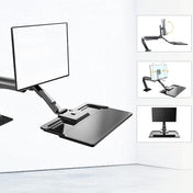 NORTH BAYOU NB40 Ergonomic Height Adjust Computer Stand Workstation 22-32 Inch Monitor Mount Bracket with Keyboard Plate Desk Stand Eurekaonline