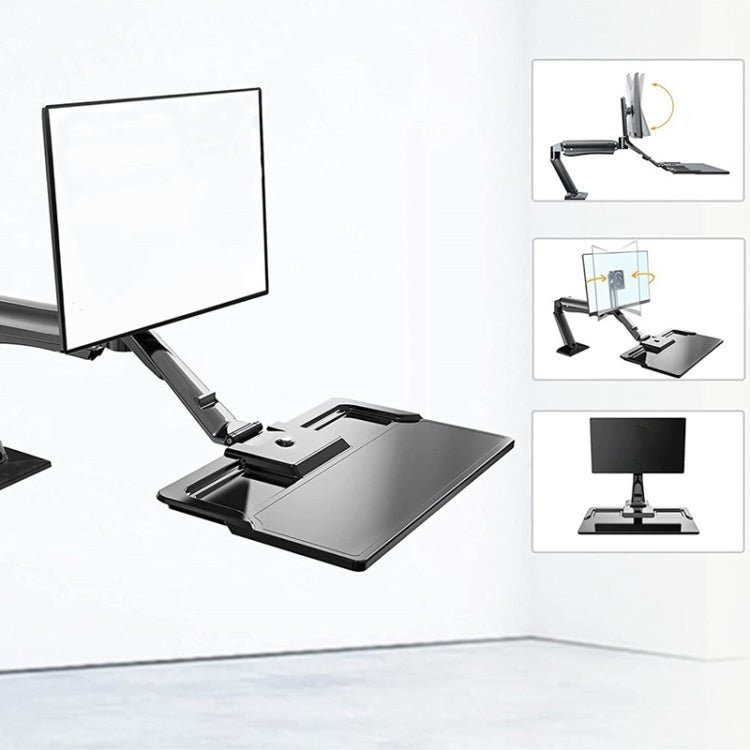 NORTH BAYOU NB40 Ergonomic Height Adjust Computer Stand Workstation 22-32 Inch Monitor Mount Bracket with Keyboard Plate Desk Stand Eurekaonline