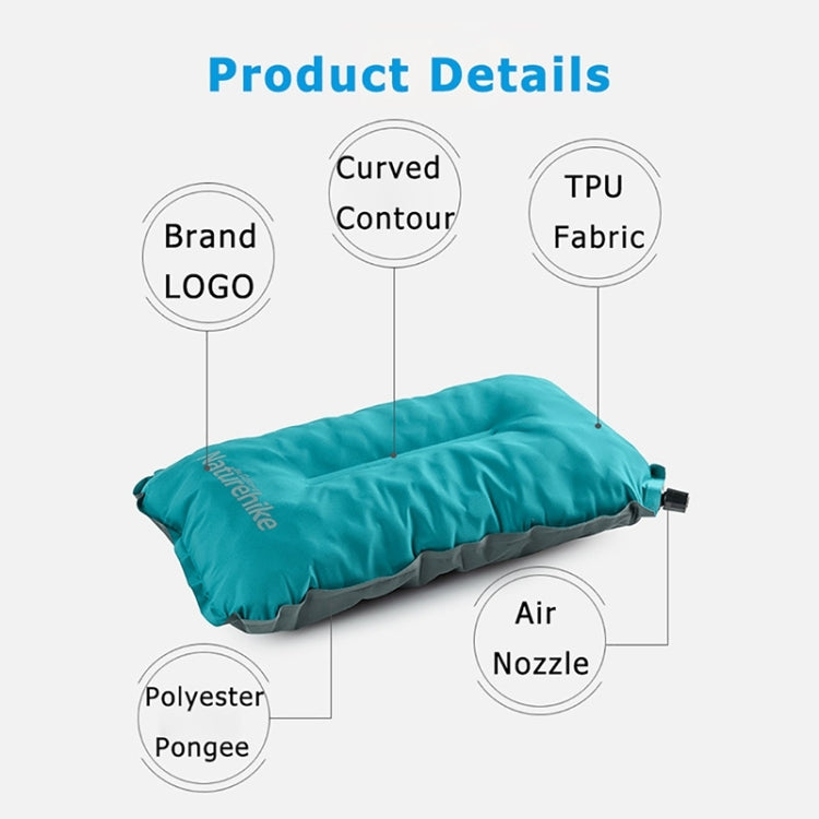 Naturehike NH17A001-L Sponge Automatic Inflatable Travel Portable Cushion Pillow(Blue) Eurekaonline