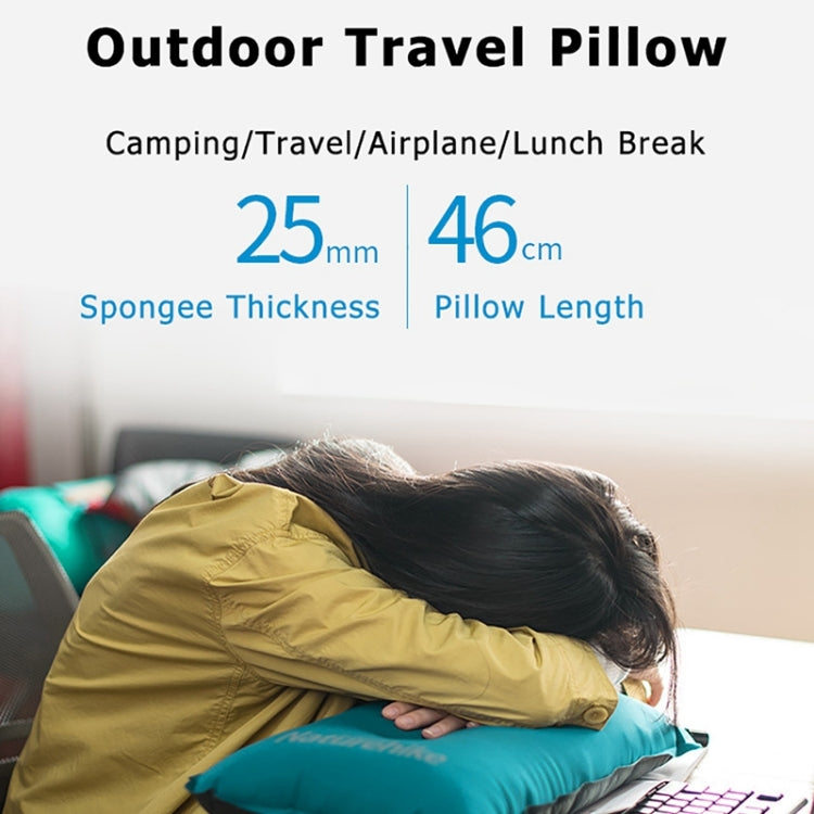 Naturehike NH17A001-L Sponge Automatic Inflatable Travel Portable Cushion Pillow(Blue) Eurekaonline