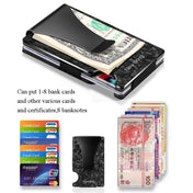 New Bring  Metal Card Holder Men Ultra-Thin Anti-Theft Compact Wallet Card Holder(Black Forged Pattern) Eurekaonline