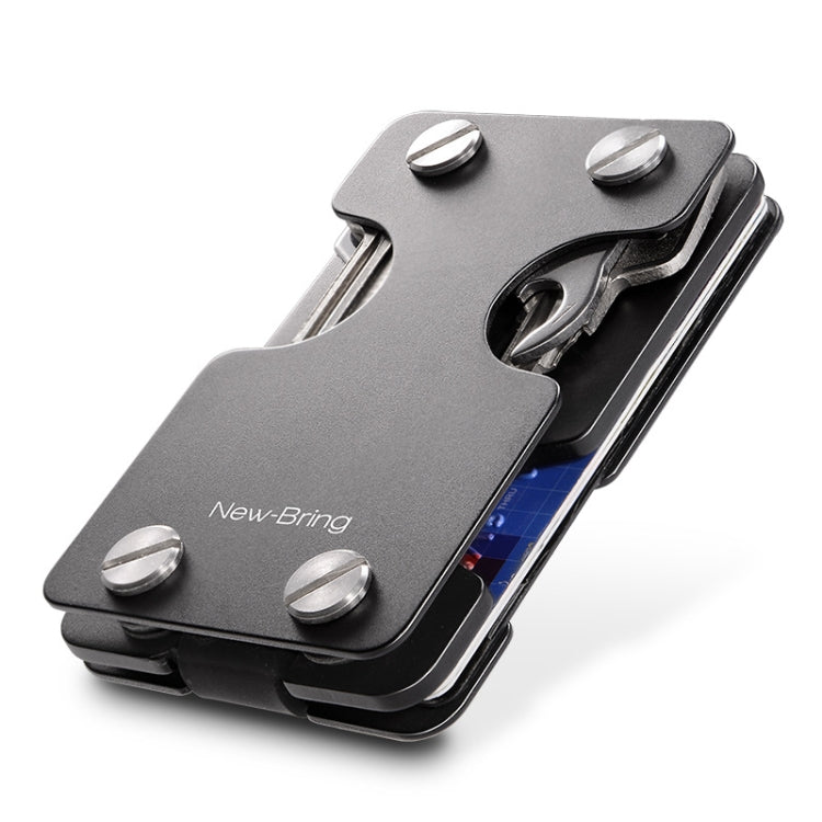New-Bring Metal Card Holder Multifunctional  EDC Wallet Can Store Keys & U Disk(Black) Eurekaonline