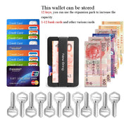 New-Bring Metal Card Holder Multifunctional  EDC Wallet Can Store Keys & U Disk(Black) Eurekaonline