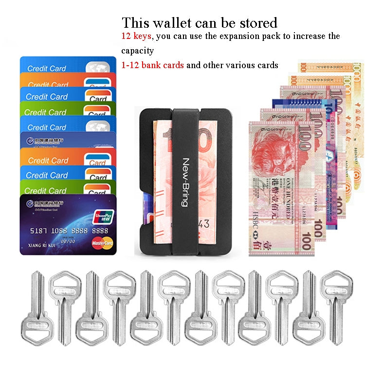 New-Bring Metal Card Holder Multifunctional  EDC Wallet Can Store Keys & U Disk(Carbon Fiber) Eurekaonline