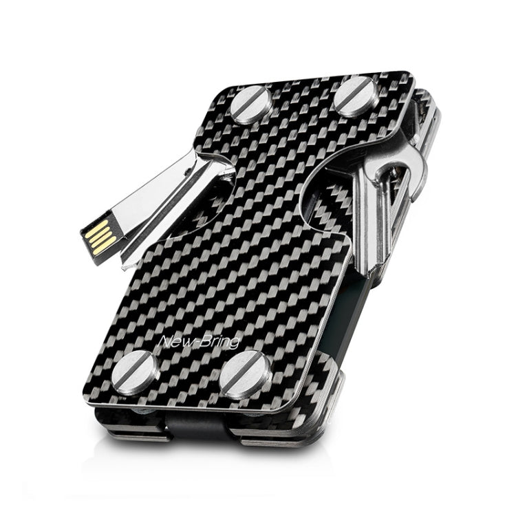 New-Bring Metal Card Holder Multifunctional  EDC Wallet Can Store Keys & U Disk(Carbon Fiber) Eurekaonline