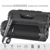 New Rixing NR-6013M Bluetooth 5.0 Portable Outdoor Karaoke Wireless Bluetooth Speaker with Microphone & Shoulder Strap(Black) Eurekaonline