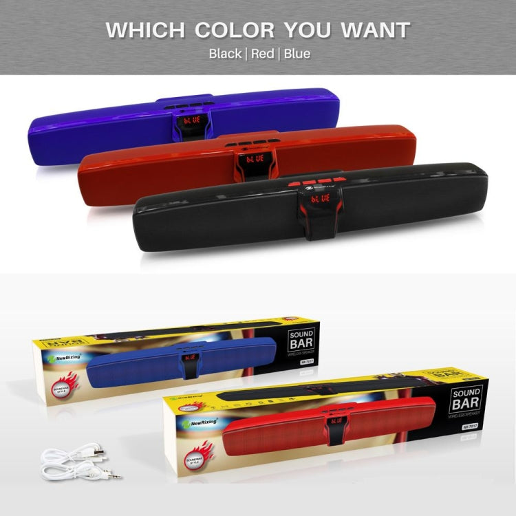 New Rixing NR7017 TWS Portable 10W Stereo Surround Soundbar Bluetooth Speaker with Microphone(Red) Eurekaonline