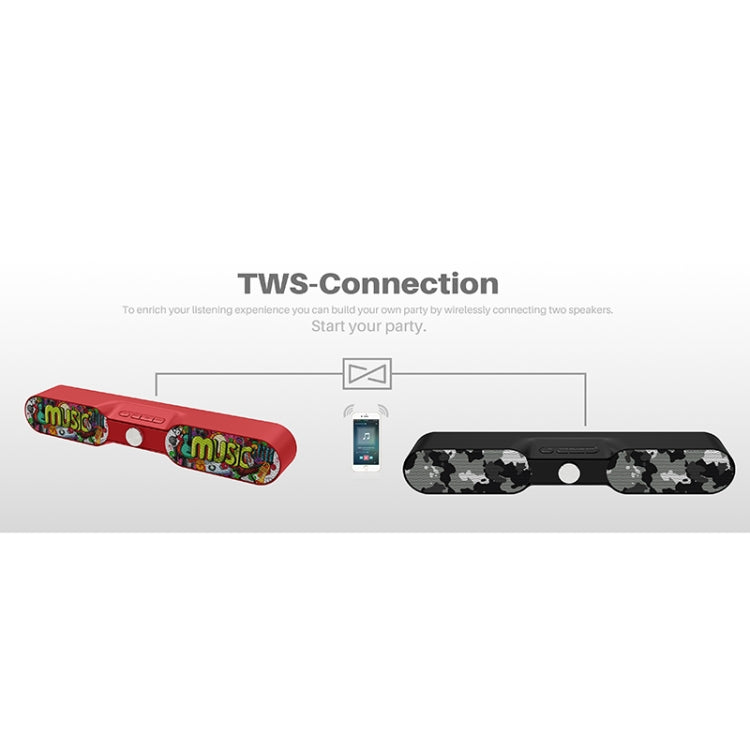 NewRixing NR-4017 TWS Pure Color Soundbar Bluetooth Speaker with Knob(Black) Eurekaonline