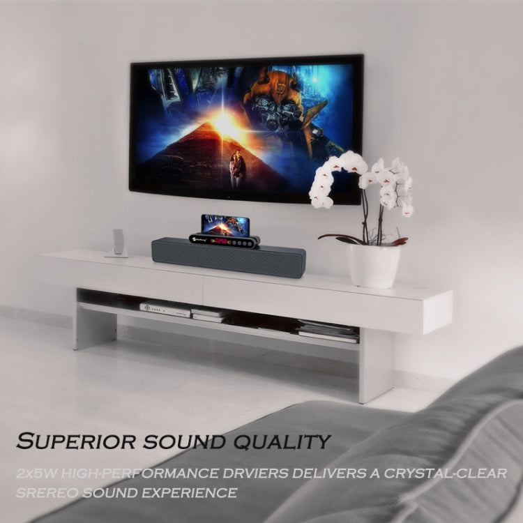 Newrixing NR-5017 LED Bluetooth Portable Speaker TWS Connection Loudspeaker Sound System 10W Stereo Surround Speaker(Silver) Eurekaonline