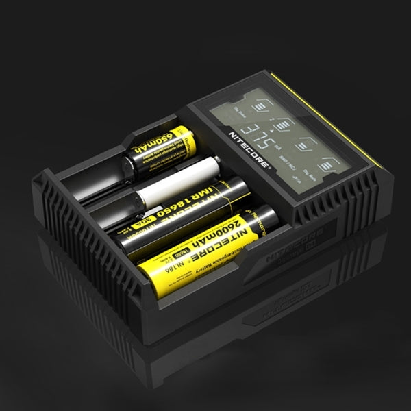 Nitecore D4 Intelligent Digi Smart Charger with LCD Display for 14500, 16340 (RCR123), 18650, 22650, 26650, Ni-MH and Ni-Cd (AA, AAA) Battery Eurekaonline