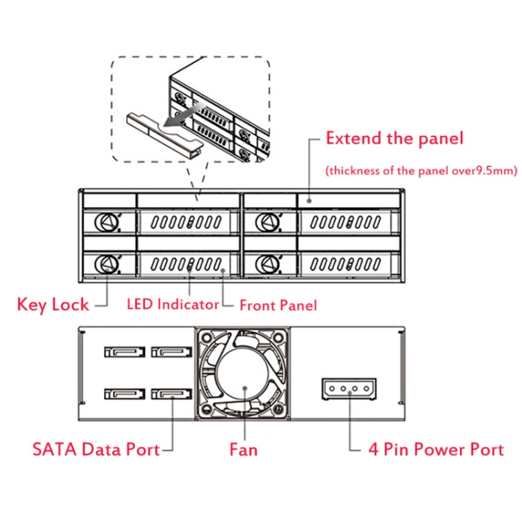 OImaster MR-6401 Four-Bay Chassis Built-In Optical Drive Hard Disk Box Eurekaonline