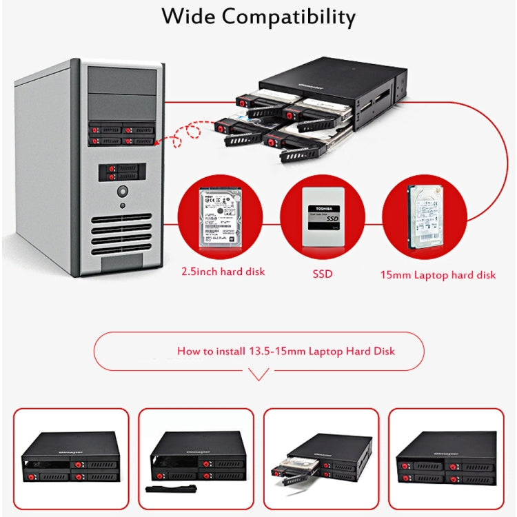 OImaster MR-6401 Four-Bay Chassis Built-In Optical Drive Hard Disk Box Eurekaonline