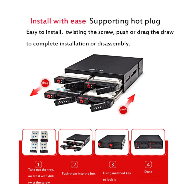 OImaster MR-6401 Four-Bay Chassis Built-In Optical Drive Hard Disk Box Eurekaonline