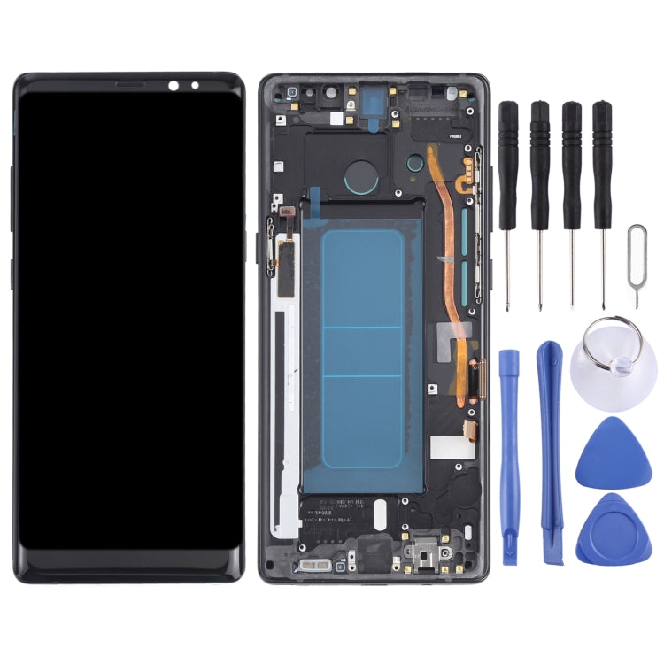 OLED LCD Screen for Samsung Galaxy Note 8 SM-N950 Digitizer Full Assembly with Frame (Black) Eurekaonline