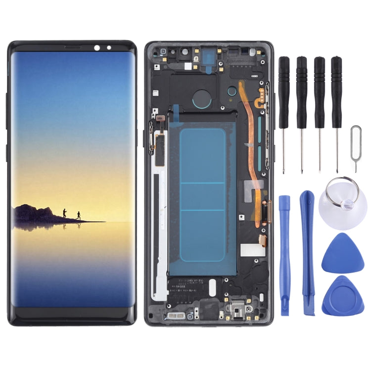 OLED LCD Screen for Samsung Galaxy Note 8 SM-N950 Digitizer Full Assembly with Frame (Black) Eurekaonline