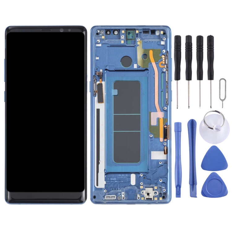 OLED LCD Screen for Samsung Galaxy Note 8 SM-N950 Digitizer Full Assembly with Frame (Blue) Eurekaonline