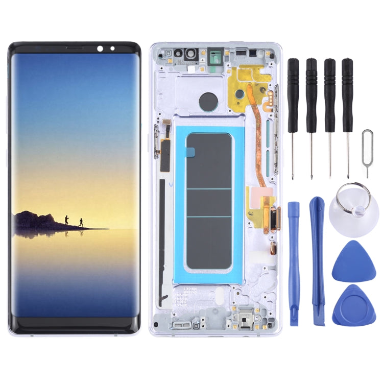 OLED LCD Screen for Samsung Galaxy Note 8 SM-N950 Digitizer Full Assembly with Frame (Purple) Eurekaonline