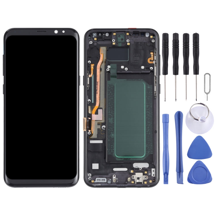 OLED LCD Screen for Samsung Galaxy S8+ SM-G955 Digitizer Full Assembly with Frame (Black) Eurekaonline