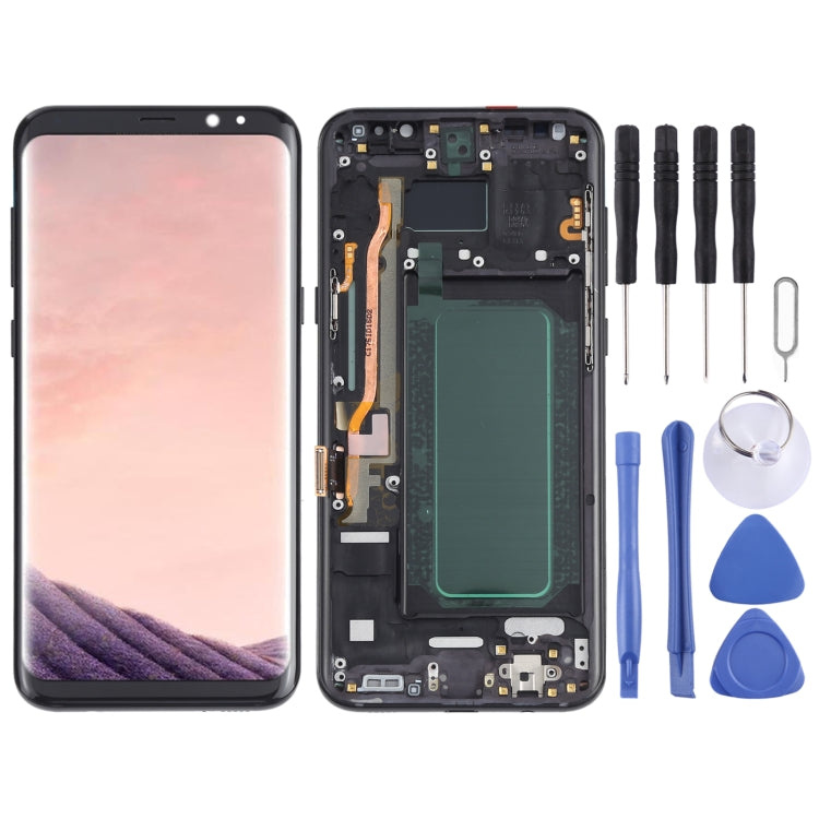 OLED LCD Screen for Samsung Galaxy S8+ SM-G955 Digitizer Full Assembly with Frame (Black) Eurekaonline