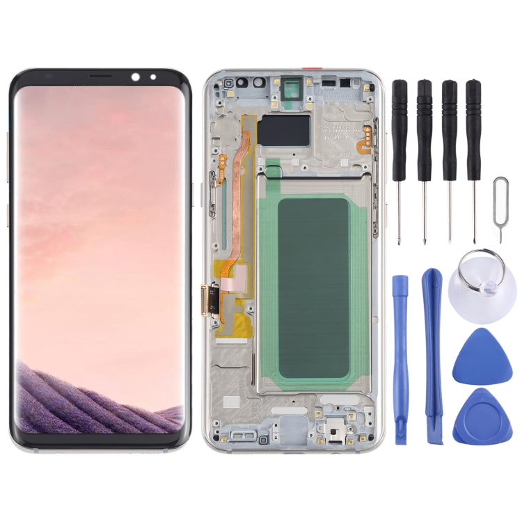 OLED LCD Screen for Samsung Galaxy S8+ SM-G955 Digitizer Full Assembly with Frame (Gold) Eurekaonline