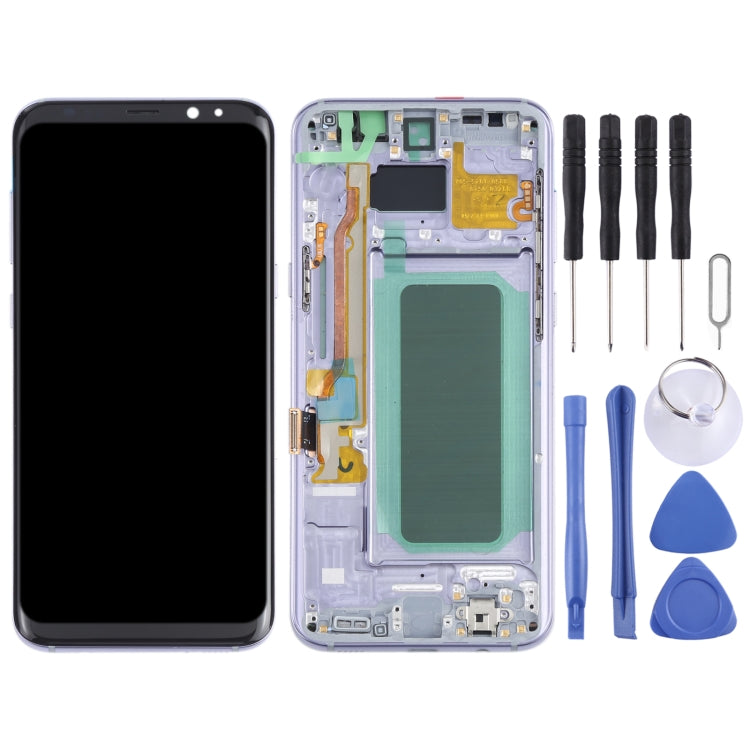 OLED LCD Screen for Samsung Galaxy S8+ SM-G955 Digitizer Full Assembly with Frame (Purple) Eurekaonline