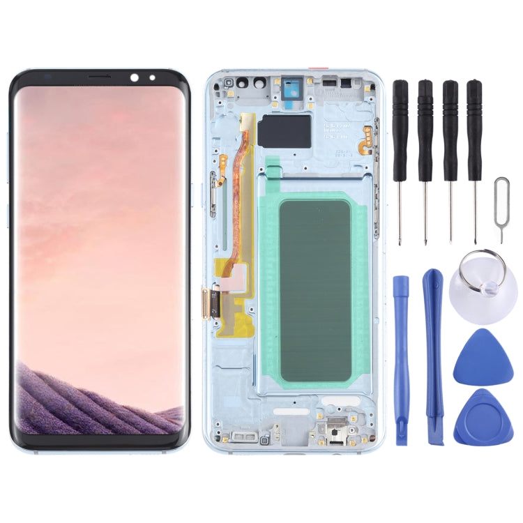OLED LCD Screen for Samsung Galaxy S8+ SM-G955 With Digitizer Full Assembly with Frame (Blue) Eurekaonline