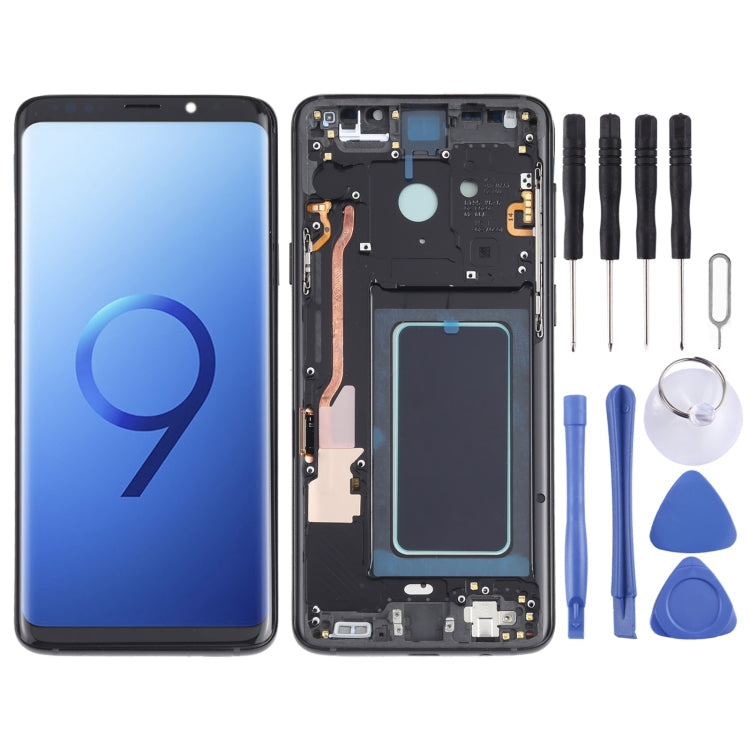 OLED LCD Screen for Samsung Galaxy S9+ SM-G965 Digitizer Full Assembly with Frame (Black) Eurekaonline