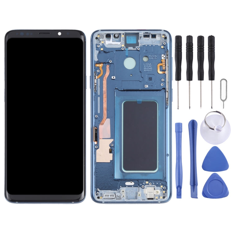 OLED LCD Screen for Samsung Galaxy S9+ SM-G965 Digitizer Full Assembly with Frame (Blue) Eurekaonline