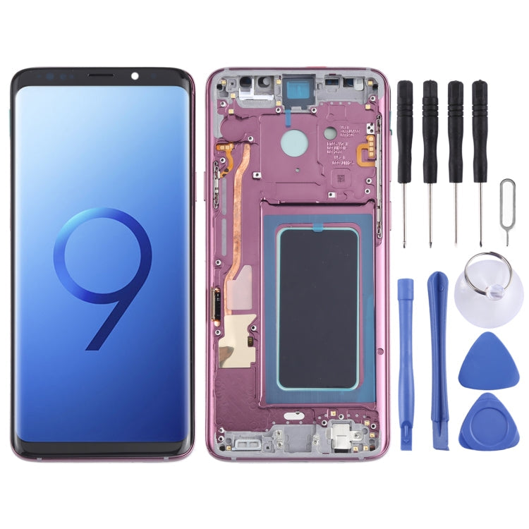 OLED LCD Screen for Samsung Galaxy S9+ SM-G965 Digitizer Full Assembly with Frame (Purple) Eurekaonline