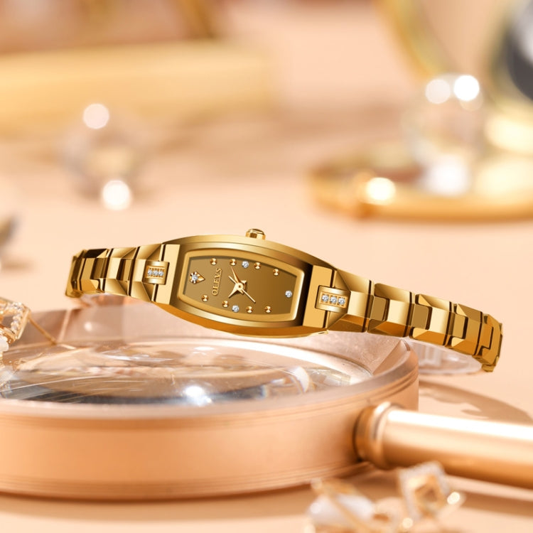 OLEVS 5501 Diamond Small Dial Tungsten Steel Bracelet Quartz Watch for Ladies(Gold) Eurekaonline