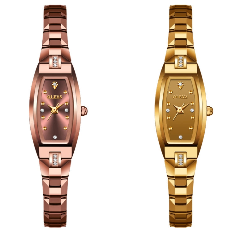 OLEVS 5501 Diamond Small Dial Tungsten Steel Bracelet Quartz Watch for Ladies(Rose Gold) Eurekaonline