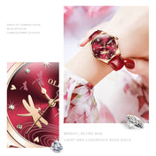 OLEVS 6611 Dragonfly Dual Calendar Mechanical Ladies Watch(Red) Eurekaonline