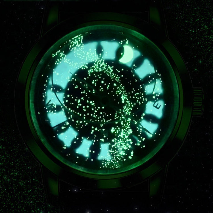 OLEVS 9923 Luminous Starry Dial Automatic Mechanical Men Watch(Silver) Eurekaonline