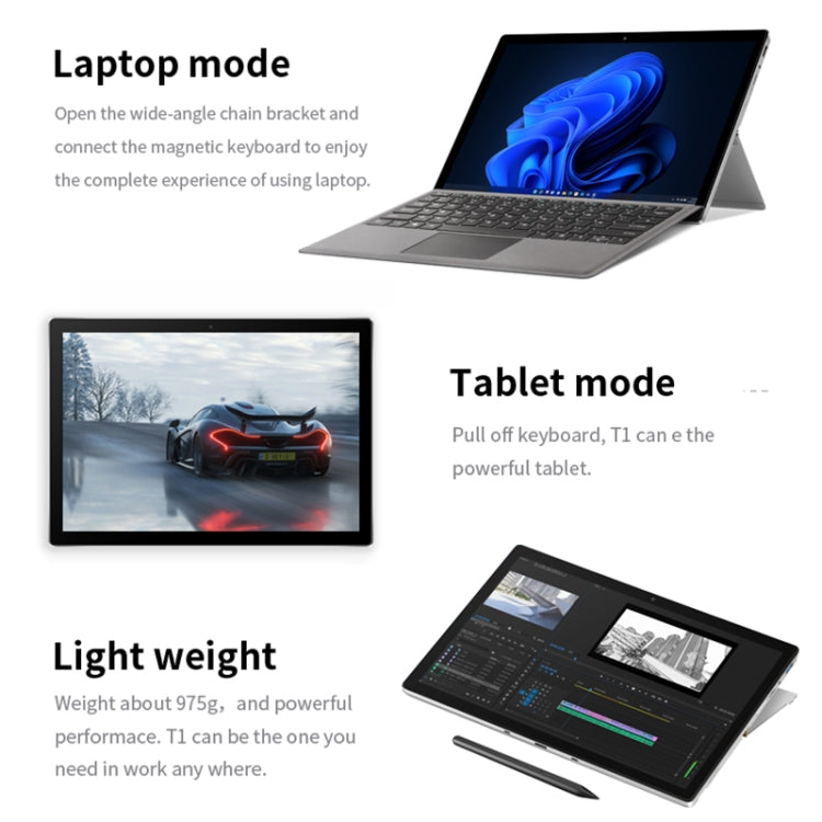 ONE-NETBOOK T1 2 in 1 Tablet PC, 13 inch, 16GB+1TB, Windows 11 Intel Core i7-1260P, Turbo Max 4.7GHz, with Keyboard, Support Wi-Fi6 & BT(Grey) Eurekaonline
