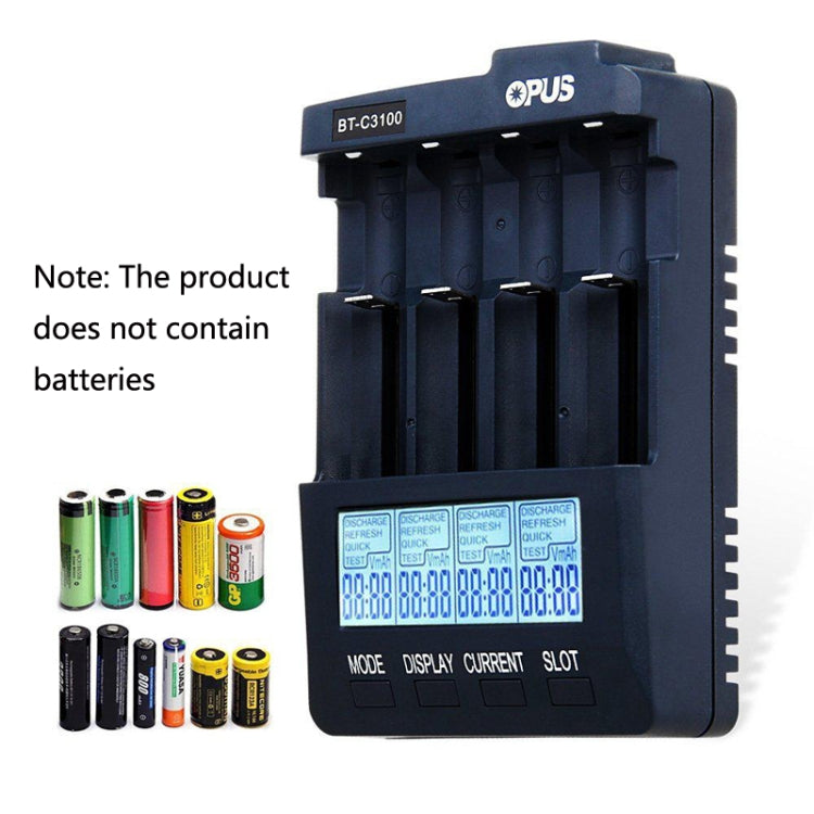 OPUS BT-C3100 Smart Smart Digital Intelligent 4-Slot Battery Charger(EU Plug) Eurekaonline