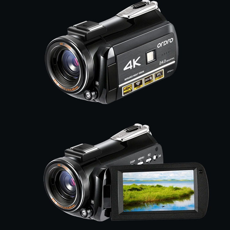 ORDRO AC3 3.1 inch IPS Screen 4K Full HD 13MP Night Vision WiFi Live Camcorder DV Digital Camera, Style:Standard+ Microphone +Fill Light(Black) Eurekaonline