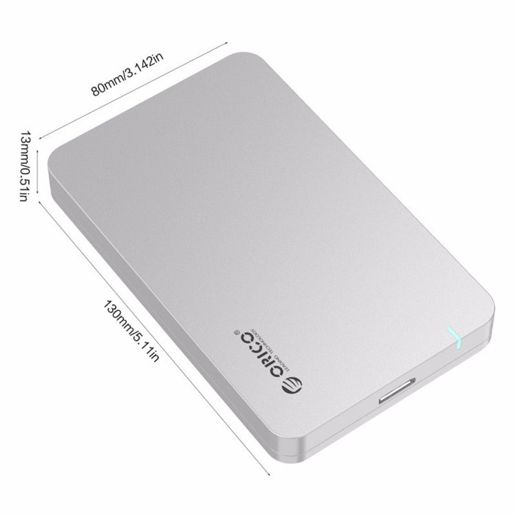 ORICO 2569S3 USB3.0 Micro-B External Hard Disk Box Storage Case for 9.5mm 2.5 inch SATA HDD / SSD(Silver) Eurekaonline